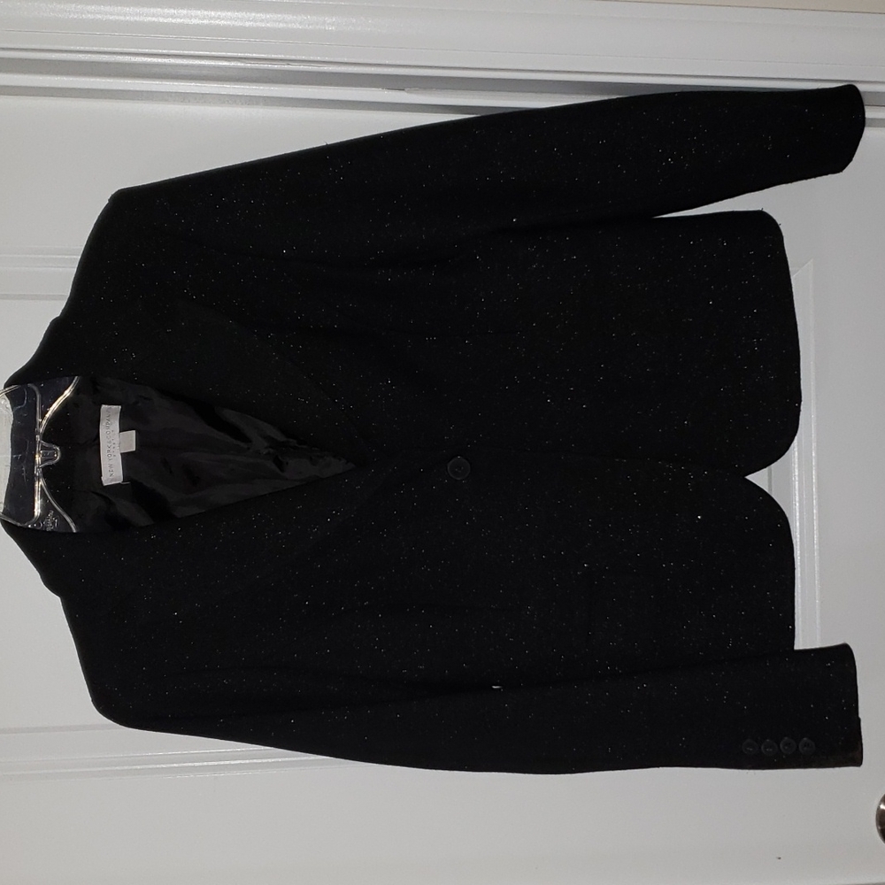 Black shinmery (silver thread) blazer. Be party ready everytime!